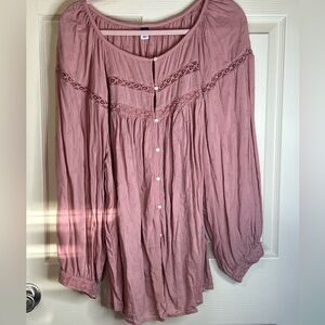 Old Navy Mauve Button-Up Blouse size 4X